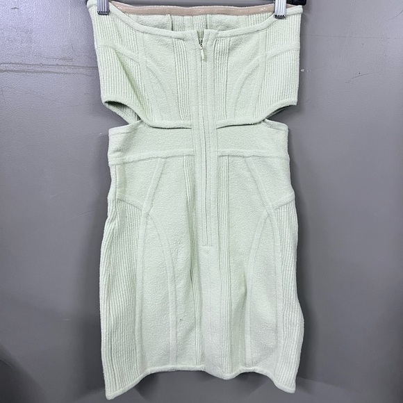 Herve Leger Strapless Ribbed Organic Cotton Blend Boucle - Picture 3 of 6